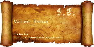 Valner Barna névjegykártya